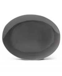 With soft curves in smoke-glazed stoneware, this Nambe serving platter mimics the grace and beauty of a butterfly in flight. A perfect complement to marbled Butterfly II dinnerware. With soft curves in smoke-glazed stoneware, this Nambe serving platter mimics the grace and beauty of a butterfly in flight. A perfect complement to marbled Butterfly II dinnerware.