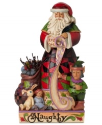 With another look of his list, Santa narrows the naughty from the nice. A mix of bright hues and folk-inspired patterns paint a reminder that you better watch out! With another look of his list, Santa narrows the naughty from the nice. A mix of bright hues and folk-inspired patterns paint a reminder that you better watch out!
