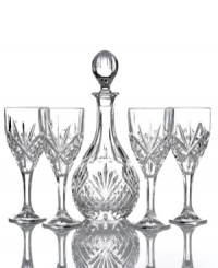 Long, faceted cuts in a traditional starburst pattern make these Godinger wine glasses sparkle and shine. Replace your bottle of wine with the coordinating decanter for additional refinement. Long, faceted cuts in a traditional starburst pattern make these Godinger wine glasses sparkle and shine. Replace your bottle of wine with the coordinating decanter for additional refinement.