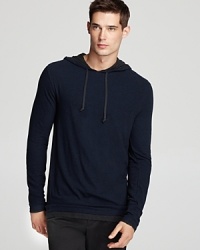 This double layer hoodie from Vince will be in constant rotation once you feel its remarkable softness. This double layer hoodie from Vince will be in constant rotation once you feel its remarkable softness.