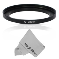 Goja 77-82MM Step-Up Adapter Ring (77MM Lens to 82MM Accessory) + Premium MagicFiber Microfiber Cleaning Cloth Goja 77-82MM Step-Up Adapter Ring (77MM Lens to 82MM Accessory) + Premium MagicFiber Microfiber Cleaning Cloth