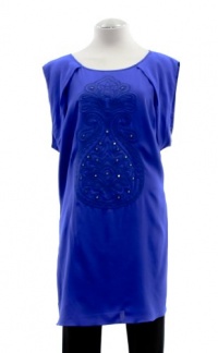 Tibi Blue Carnaval Embroidered Silk Shift Dress 12 Tibi Blue Carnaval Embroidered Silk Shift Dress 12