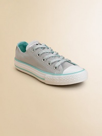 She'll get her kicks in these fantastic, sparkly lace-ups in the signature classic silhouette.Lace-upCanvas upperTextile liningRubber soleTraditional Chuck insoleImported She'll get her kicks in these fantastic, sparkly lace-ups in the signature classic silhouette.Lace-upCanvas upperTextile liningRubber soleTraditional Chuck insoleImported