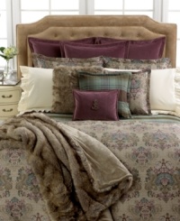 Add an extra layer of sophistication to your Lauren Ralph Lauren Margeaux bed with this chic velvet throw pillow, featuring a rhinestone monogram, grosgrain binding and covered buttons. Add an extra layer of sophistication to your Lauren Ralph Lauren Margeaux bed with this chic velvet throw pillow, featuring a rhinestone monogram, grosgrain binding and covered buttons.