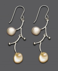 Nature's beauty prevails. Keishi cultured freshwater pearl (7.5-8.5 mm) brand earrings set in sterling silver. Nature's beauty prevails. Keishi cultured freshwater pearl (7.5-8.5 mm) brand earrings set in sterling silver.