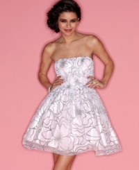 Score glitterati status in the perfect party frock from Jump! Featuring an a-line silhouette and swirls of glitter, this dress thrives on sparkly style! Score glitterati status in the perfect party frock from Jump! Featuring an a-line silhouette and swirls of glitter, this dress thrives on sparkly style!