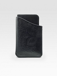 A style of innovation and incredible versatility, this sliding card case rendered from full grain leather features an embossed paisley design for a signature touch.Cotton twill/leather liningLeather5W x 3HImported