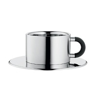 Designed by Caroline Shäfer, this stainless steel set is the sleekest way to enjoy a cup of cappuccino. Double-walled to keep your drink hot, it also boasts a stay-cool handle to protect your fingers. Designed by Caroline Shäfer, this stainless steel set is the sleekest way to enjoy a cup of cappuccino. Double-walled to keep your drink hot, it also boasts a stay-cool handle to protect your fingers.