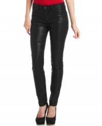 Hit the scene in coated jeans from Calvin Klein Jeans. Pair them with a tee and pumps for an instantly edgy look. Hit the scene in coated jeans from Calvin Klein Jeans. Pair them with a tee and pumps for an instantly edgy look.