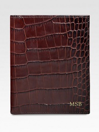 Crafted of crocodile-embossed Italian calfskin, it includes 5 credit card slots and passport compartment. 4.5 X 5CalfskinMade in USAFOR PERSONALIZATIONSelect a color and quantity, then scroll down and click on PERSONALIZE & ADD TO BAG to choose and preview your monogramming options. Please allow 1 week for delivery. Crafted of crocodile-embossed Italian calfskin, it includes 5 credit card slots and passport compartment. 4.5 X 5CalfskinMade in USAFOR PERSONALIZATIONSelect a color and quantity, then scroll down and click on PERSONALIZE & ADD TO BAG to choose and preview your monogramming options. Please allow 1 week for delivery.