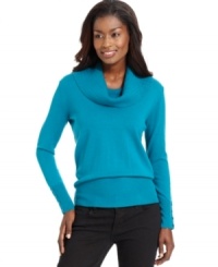 Cozy and cute, this petite cowl-neck sweater from JM Collection will keep you comfortable on chilly days. Cozy and cute, this petite cowl-neck sweater from JM Collection will keep you comfortable on chilly days.