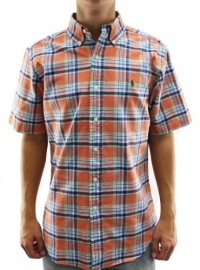 Polo Ralph Lauren Classic Fit S/S Shirt Orange Plaid 1031570-ORANGE/TRQ Polo Ralph Lauren Classic Fit S/S Shirt Orange Plaid 1031570-ORANGE/TRQ