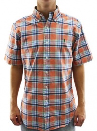 Polo Ralph Lauren Classic Fit S/S Shirt Orange Plaid 1031570-ORANGE/TRQ