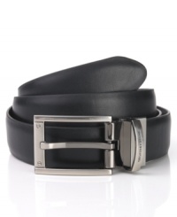 Double your dress options with this versatile leather belt from Geoffrey Beene. Double your dress options with this versatile leather belt from Geoffrey Beene.
