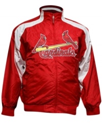 Take your best shot at being one of the Cardinals biggest fans in this St. Louis MLB jacket from Majestic. Take your best shot at being one of the Cardinals biggest fans in this St. Louis MLB jacket from Majestic.