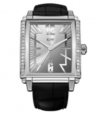 RSW Men's 9220.BS.A1.5.D1 Hampstead Rectangular Silver Dial Diamond Alligator Leather Watch RSW Men's 9220.BS.A1.5.D1 Hampstead Rectangular Silver Dial Diamond Alligator Leather Watch