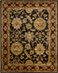 Nourison Rugs Jaipur Collection JA18 Black Round 8' x 8' Area Rug Nourison Rugs Jaipur Collection JA18 Black Round 8' x 8' Area Rug
