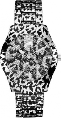 GUESS Silver-tone Sporty Animal-Print Magnetis