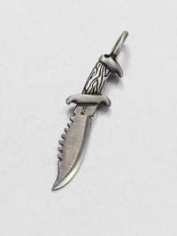 This sterling silver charm highlights impeccable craftsmanship and attention to detail and fine rhodium plating for a polished finish.Sterling silverAbout .43 x 1.95Made in USA