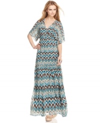 This beautifully-printed petite dress by Spense keeps you fashionably in line with the super-popular maxi trend! Kimono sleeves, an empire waist and a ruffled skirt create a flattering effect. (Clearance) This beautifully-printed petite dress by Spense keeps you fashionably in line with the super-popular maxi trend! Kimono sleeves, an empire waist and a ruffled skirt create a flattering effect. (Clearance)