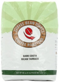 Dark Costa Rican Tarrazu, Whole Bean Coffee, 5 Pound Bag Dark Costa Rican Tarrazu, Whole Bean Coffee, 5 Pound Bag