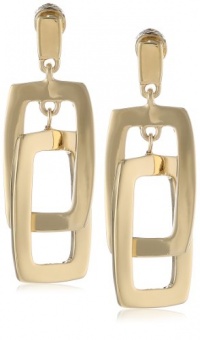 Kenneth Cole New York Shiny Gold Rectangle Link Drop Earrings Kenneth Cole New York Shiny Gold Rectangle Link Drop Earrings