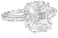 Sterling Silver 9X7 White Topaz Emerald Cut Ring Sterling Silver 9X7 White Topaz Emerald Cut Ring