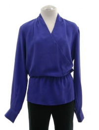 Pippa Iris Purple Silk Long Sleeve Blouse Top 8 Pippa Iris Purple Silk Long Sleeve Blouse Top 8