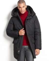 Bulk up on warmth and style with this updated classic down coat from Sean John. Bulk up on warmth and style with this updated classic down coat from Sean John.