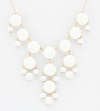 Color Bubble BIB Statement Fashion Necklace - Pure White