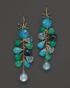 A bright mix of gemstones lend eye-catching style to these drop earrings from Lara Gold for LTC.