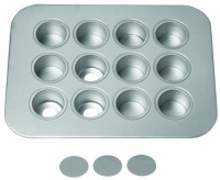 Chicago Metallic Mini Cheesecake Pan 12 Cavity, 13.90-Inch by 10.60-Inch (2-Inch by 1.6-Inch Cavities) Chicago Metallic Mini Cheesecake Pan 12 Cavity, 13.90-Inch by 10.60-Inch (2-Inch by 1.6-Inch Cavities)