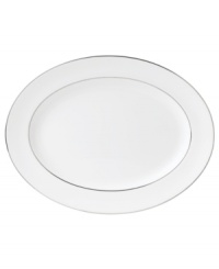 In 18th century England, Josiah Wedgwood, creator of the world famous Wedgwood ceramic ware, established a tradition of outstanding craftsmanship and artistry which continues today. The heirloom-quality Signet Platinum dinnerware pattern is designed for formal entertaining, in pristine white bone china banded with polished platinum. In 18th century England, Josiah Wedgwood, creator of the world famous Wedgwood ceramic ware, established a tradition of outstanding craftsmanship and artistry which continues today. The heirloom-quality Signet Platinum dinnerware pattern is designed for formal entertaining, in pristine white bone china banded with polished platinum.