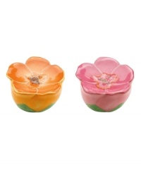 Like bringing a Monet to life, these blooming salt and pepper shakers place watercolor beauty in the palm of your hand. Coordinates with the Floral Fusion dinnerware collection by Lenox. Like bringing a Monet to life, these blooming salt and pepper shakers place watercolor beauty in the palm of your hand. Coordinates with the Floral Fusion dinnerware collection by Lenox.
