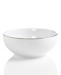Simply elegant from Charter Club dinnerware. Dishes, like this Platinum Fine Line cereal bowl, are for everyday meals but have a banded edge that shines on formal tables. A flawless choice for every occasion. Simply elegant from Charter Club dinnerware. Dishes, like this Platinum Fine Line cereal bowl, are for everyday meals but have a banded edge that shines on formal tables. A flawless choice for every occasion.