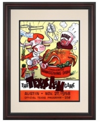 The Texas Longhorns had an extra reason to give thanks in 1958, shutting out the Aggies 27-0. This beautifully framed and restored program cover from the Thanksgiving Day blowout says it all. The Texas Longhorns had an extra reason to give thanks in 1958, shutting out the Aggies 27-0. This beautifully framed and restored program cover from the Thanksgiving Day blowout says it all.