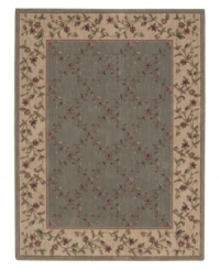 Choose floral and your floor will be sprouting with life. This elegant rug features a gentle palette with a latticework of blossoming vines allover. Bearing the rich patina of premium-quality Opulon™ yarns, each rug boasts a densely woven and strikingly luxurious pile that's a pleasure to touch and admire. One-year warranty. Choose floral and your floor will be sprouting with life. This elegant rug features a gentle palette with a latticework of blossoming vines allover. Bearing the rich patina of premium-quality Opulon™ yarns, each rug boasts a densely woven and strikingly luxurious pile that's a pleasure to touch and admire. One-year warranty.