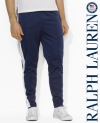 A classic-fitting drawstring pant in soft, silky microfiber is designed with athletic-driven details to celebrate the 2012 Olympics. A classic-fitting drawstring pant in soft, silky microfiber is designed with athletic-driven details to celebrate the 2012 Olympics.