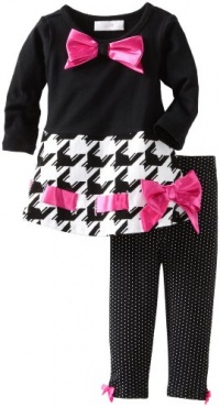 Bonnie Baby-Girls Infant Houndstooth Bow Trim Legging Set Bonnie Baby-Girls Infant Houndstooth Bow Trim Legging Set
