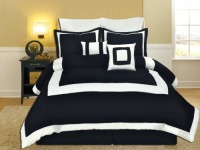Sally Textiles Hotel 8-Piece Comforter Set, Queen, Black/White Sally Textiles Hotel 8-Piece Comforter Set, Queen, Black/White