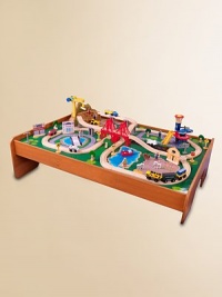 The young conductors in your life have an entire busy community at their fingertips! This detailed train set will provide kids with hours of imaginative play while the table helps keep playtime off the floor and closer to eye level. Large enough that multiple children can play at once. The young conductors in your life have an entire busy community at their fingertips! This detailed train set will provide kids with hours of imaginative play while the table helps keep playtime off the floor and closer to eye level. Large enough that multiple children can play at once.