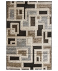 Modern geometry meets distressed striping in the Jamestown area rug from Kenneth Mink. Made in Turkey of durable heat-set polypropylene, this rug boasts unique texture with accents of carved detailing for pure style that endures. (Clearance) Modern geometry meets distressed striping in the Jamestown area rug from Kenneth Mink. Made in Turkey of durable heat-set polypropylene, this rug boasts unique texture with accents of carved detailing for pure style that endures. (Clearance)