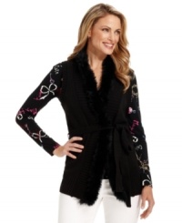 Charter Club's faux-fur trimmed petite sweater vest will add a flourish of luxury to your next outfit. Try with printed tops and your favorite denim. Charter Club's faux-fur trimmed petite sweater vest will add a flourish of luxury to your next outfit. Try with printed tops and your favorite denim.