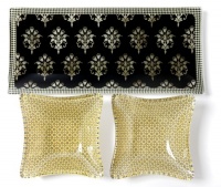 Prima Donna Designs Bumble Bee Glass Tray set, 3-Piece Prima Donna Designs Bumble Bee Glass Tray set, 3-Piece