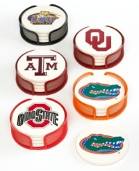 Say cheers and cheer on your alma mater with Thirstystone Collegiate drink coasters. This smart design soaks up spills and condensation to keep your table ring- and drip-free at football parties, reunions and more. Say cheers and cheer on your alma mater with Thirstystone Collegiate drink coasters. This smart design soaks up spills and condensation to keep your table ring- and drip-free at football parties, reunions and more.