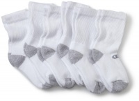 Champion Boys 8-20 Six Pack Crew Socks, White, Medium Champion Boys 8-20 Six Pack Crew Socks, White, Medium