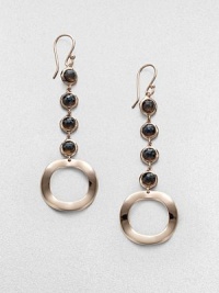 From the Lite Links Collection. A long and elegant style featuring faceted smokey quartz stones and an open circle in a linear design in sterling silver and 18k gold, finished in the warm glow of 18k rose goldplating. Smokey quartzSterling silver and 18k gold with 18k rose goldplatingDrop, about 2.7Hook backImported 