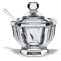 Elegant and charming, these accessories grace the table of any occasion. Shown: large jam jar with spoon (5 3/8H).