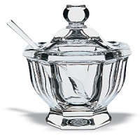 Elegant and charming, these accessories grace the table of any occasion. Shown: large jam jar with spoon (5 3/8H). Elegant and charming, these accessories grace the table of any occasion. Shown: large jam jar with spoon (5 3/8H).