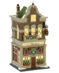 An ideal place to warm up and catch up, Atwater's Coffee House serves piping hot cups of joe to frenzied holiday shoppers. Tasteful decorations create an inviting place to come in from the cold. From Department 56. An ideal place to warm up and catch up, Atwater's Coffee House serves piping hot cups of joe to frenzied holiday shoppers. Tasteful decorations create an inviting place to come in from the cold. From Department 56.